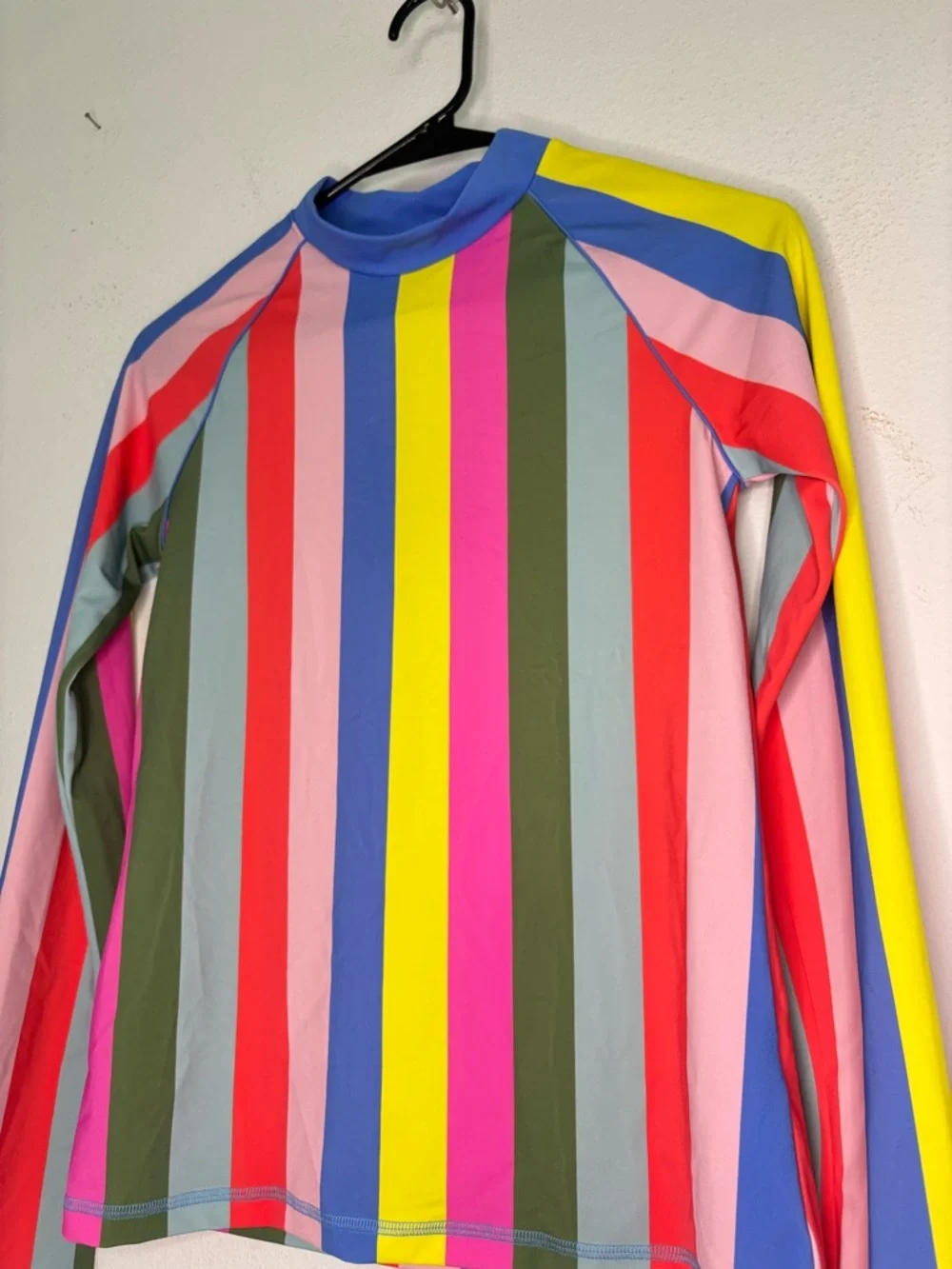 MINI BODEN NWT COLORFUL STRIPED LONG SLEEVE KIDS SWIM TOP SZ 13-14
